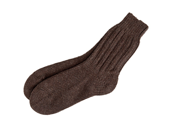 wool socks rough - brown - size 38/39