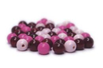 mix of wooden beads - 6 mm - tones of pink